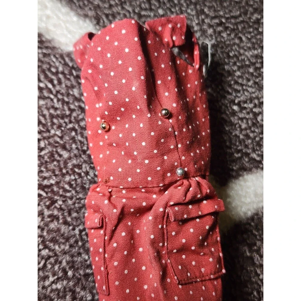 Vintage 1960's Barbie Doll PAK Rust Red Polka Dot Sheath Dress